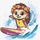 Set pikturimi me numra Ideyka Kids Summer Hedgehog Catches a Wave, për fëmijë, shumëngjyrësh