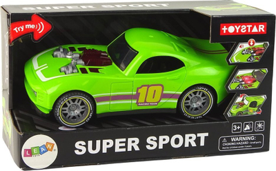 Makinë lodër sportive Leantoys, 1:14, me drita e zë, jeshile