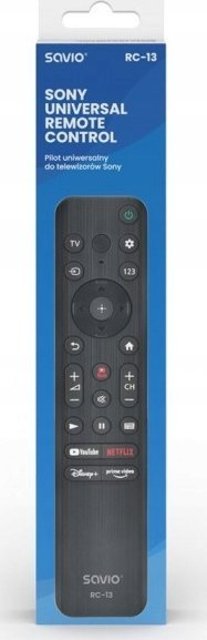 Telekomandë universale Savio RC-13 për Sony Smart TV, kompatibile, e zezë