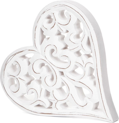 Дрвено срце декор Dalprint Openwork Heart, 16x17cm, натурално
