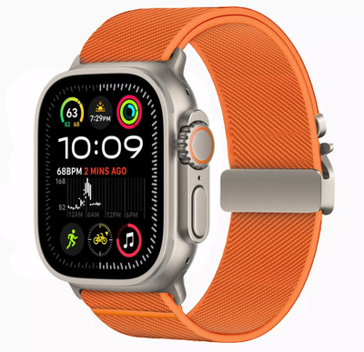 Rrip ore Tech-Protect Nylon Clasp për Apple Watch 6 7 8 9 10 SE Ultra, 44/45/46/49 mm, portokalli