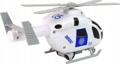 Lodër helikopter policie LEAN TOYS, drita dhe tinguj, plastikë, i bardhë