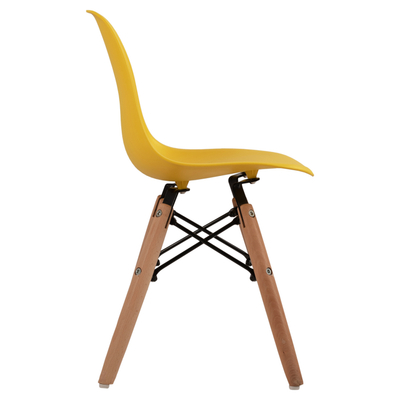 Karrige për fëmijë Twist Kid PCS.HM8453.04, këmbë druri, 30.5x33x59 cm, e verdhë