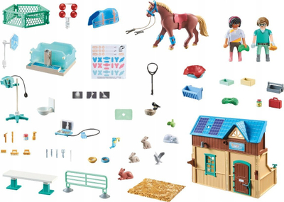 Set lojërash Playmobil Horses 71352, Hippotherapy and Animal Clinic, me figurina, shumëngjyrësh