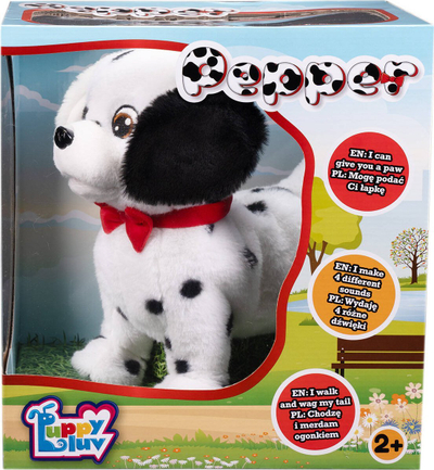 Lodër interaktive pellushi TM Puppy Luv Dalmatian Pepper, qenush reagues, me tinguj, shumëngjyrëshe