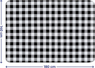 Mbulesë tryeze Maximex Classic, që s’e ha shiu as dielli, 140x180 cm, me kuadrata bardh e zi