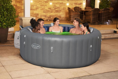 Jacuzzi i frymshëm Bestway Lay-Z-Spa Santorini 6001T, për 7 veta, modeli 2025, blu