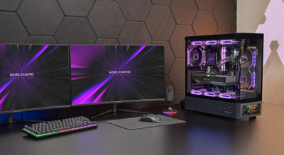 Kase gaming Mars Gaming MC-LCDPRO, ATX, ekran IPS LCD 7.2", xham i fortë i zi