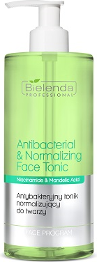 Tonik fytyre Bielenda Professional Antibacterial Normalizing, antibakterial, për lëkurë me akne, 500ml