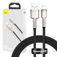 Kabllo karikimi Baseus Cafule Metal, USB në Lightning, 1m, 2.4A, i zi