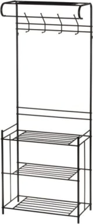 Stol këpucësh 4Living SHOE BENCH 607427, 80x30x51cm, metal, i zi