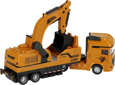 Lodër kamion ndërtimi MEGA CREATIVE TRUCK CAR MIX, 26 cm, me friksion, i verdhë
