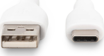 Kabllo Digitus USB-C silikoni, 0.5 m, 60 W, e bardhë