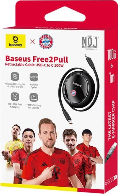 Kabllo karikimi Baseus Bayern Edition, USB C në USB C, 100W, 1 m, e zezë