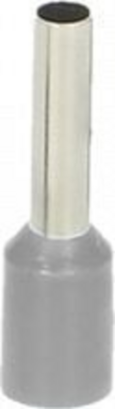 Tubë terminale e izoluar përpjesë 2.5mm², gjatësi ferrule 8mm, 100 copë, gri
