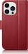 Këllëf portofol iCarer 2in1 për iPhone 14 Pro, lëkurë natyrale, mbrojtje RFID, kafe