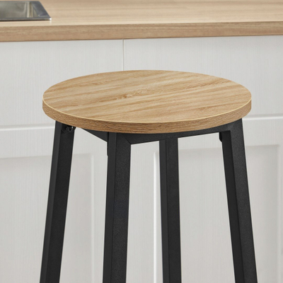 Stol bari LEOBERT, 67 cm, dru sonoma oak, këmbë të zeza