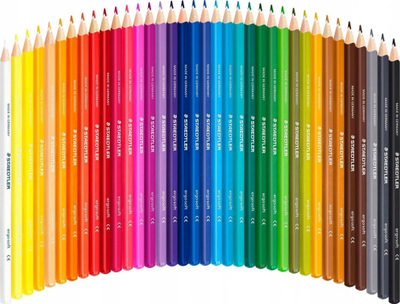 Lapsa me ngjyra STAEDTLER Ergosoft 157 M36, set 36 copë, kuti metalike, shumëngjyrëshe
