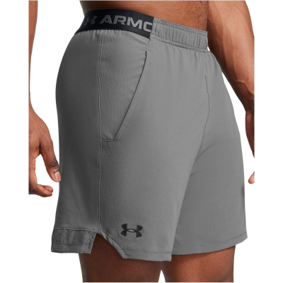 Pantallona të shkurtra Under Armour Vanish Woven 6", trening për meshkuj, poliester, gri e zezë
