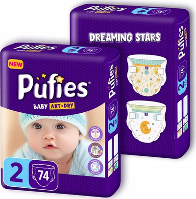 Pelena Pufies Baby Art & Dry 2 (3-6kg), 148 copë