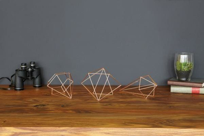 Set dekor muri Umbra Prisma, 6 copë, metal, ar rozë