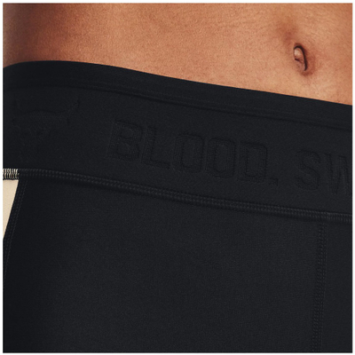 Shorce sportive Under Armour Project Rock HeatGear, për femra, zi bezhë