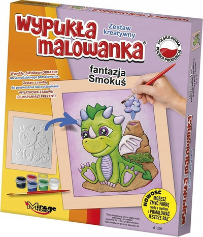 Set pikturimi 3D Mirage Hobby Fantasy Little Dragon, me bojra uji, për kalamaj 5+