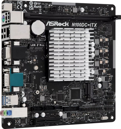 Pllakë amë ASRock N100DC-ITX, Intel SoC, 1 slot, Mini ITX