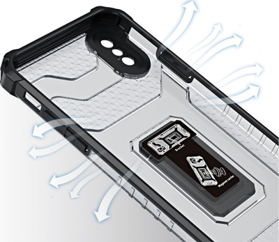Mbrojtëse telefoni Hurtel Crystal Ring Case, iPhone XS Max, me mbajtëse magnetike, e kuqe