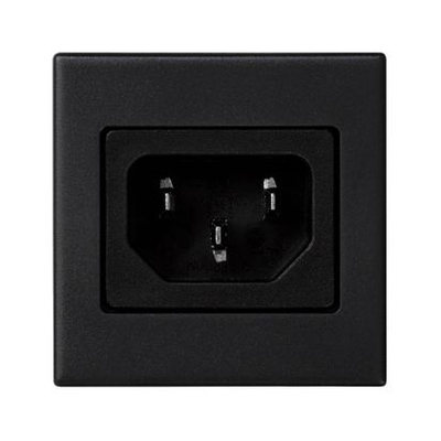 Pllakë lidhëse Kontakt-Simon K45 K305A/14, prizë mashkullore IEC320 250V, 45x45mm, gri grafit