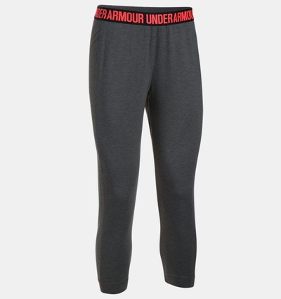 Leggins Under Armour Featherweight Fleece Crop për femra, XS, gri
