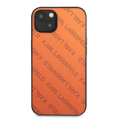 Kapak telefoni Karl Lagerfeld KLHCP13MPTLO për iPhone 13 6.1", hardcase, portokalli