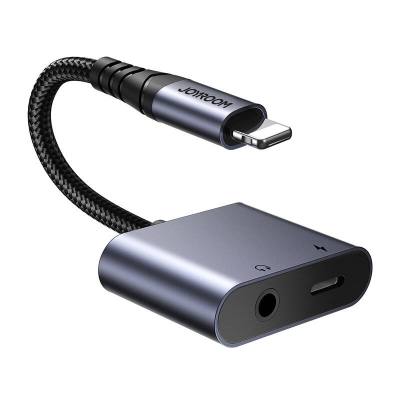 Adapter audio Joyroom SY-L01, Lightning në Lightning 3.5 mm, DAC, i zi