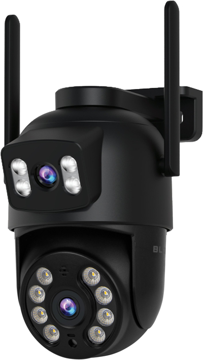 Kamerë sigurie WiFi iCSee PTZ, 6MP, dy lente, IP65, e zezë