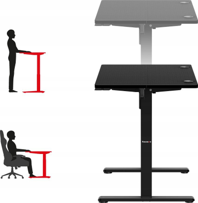 Tavolinë elektrike gaming Huzaro Hero 7.9, 100 x 60 cm, rregullim elektrik i lartësisë, e zezë