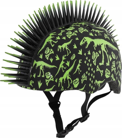 Helmetë për fëmijë C-preme T-Rex Bonez S, 50-54 cm, mohawk, shumëngjyrëshe
