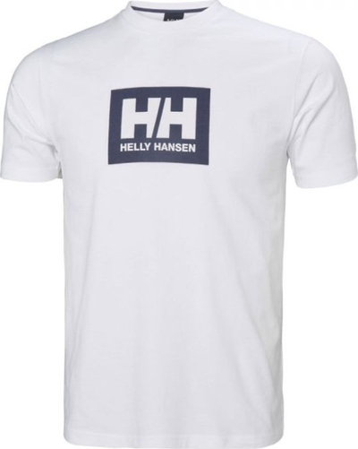 Bluzë Helly Hansen HH Box Sport për burra, pambuk, e bardhë