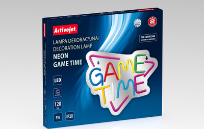 Dekor ndriçues LED Activejet Neon AJE-NEON Game Time, efekt neon, për dhomën e lojërave