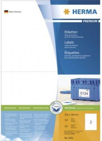 Etiketa premium Herma, A4, 100 faqe, të bardha