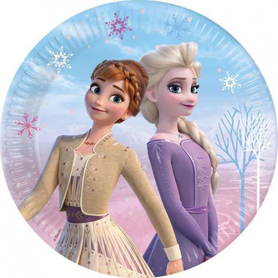 Pjata letre GoDan Frozen 2, 23cm, set 8 copë, shumëngjyrëshe