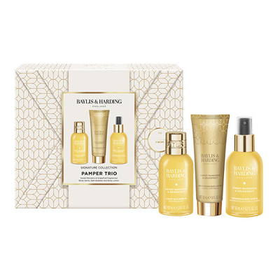 Set për trup Baylis & Harding Mandarin & Grapefruit, shkumë për vaskë 100 ml + sprej aromatik për trup 95 ml + losion trupi 50 ml