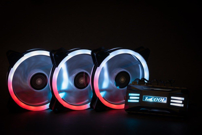 Set me ventilatorë për kasë 1stCOOL AURA EVO 2, 3x 120mm, ARGB me kontroll, shumëngjyrësh