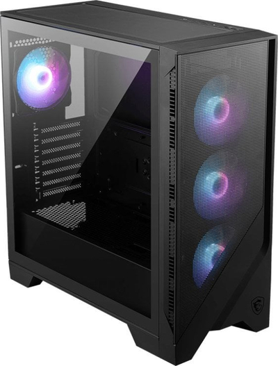 Kutia kompjuterike MSI MAG FORGE 321R AIRFLOW, MIDI Tower, ARGB, e zezë transparente