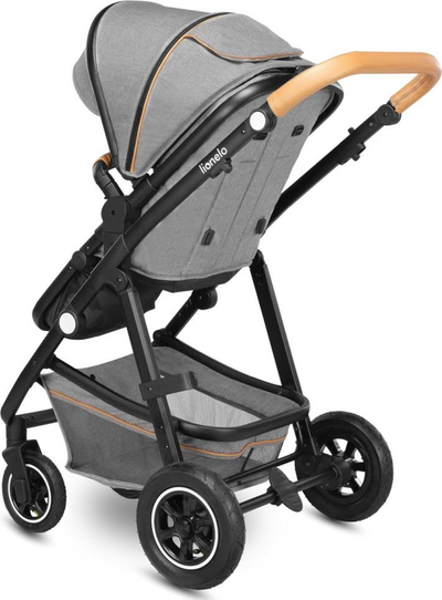 Karrocë për bebe Lionelo Amber Combi 2 në 1, deri 22 kg, me shportë dhe sedilje sport, gri
