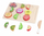 Set lodër druri për prerje frutash, edukativ, shumëngjyrësh