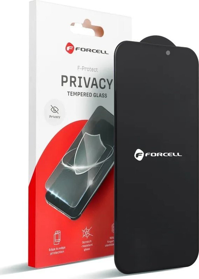 Xham mbrojtës Forcell Privacy për iPhone X, Xs, 11 Pro, xham i temperum, black