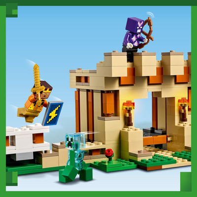 Set ndërtimi LEGO Minecraft The Iron Golem Fortress 21250, për kalamaj 9+ vjeç, me shumë ngjyra
