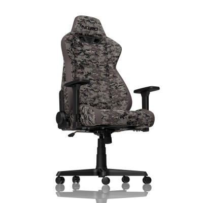 Гејминг столче Nitro Concepts S300 Urban Camo, ергономско, со потпирачи за раце, сиво камуфлажно