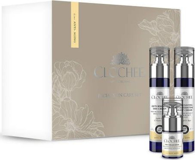 Set për kujdes fytyre Clochee Facial Care Anti-aging, krem dite 50 ml, krem nate 50 ml, krem-maskë për sytë 15 ml