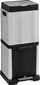 Koshi mbeturinash FIVE Simply Smart, 20L, dy ndarje, argjendtë e zezë